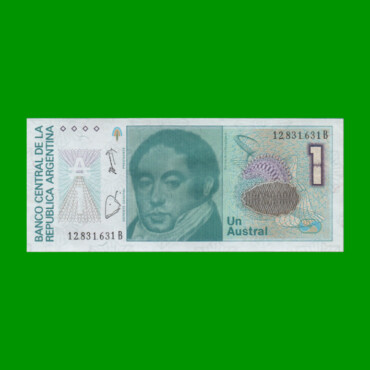 BILLETE DE AUSTRALES, 1 AUSTRAL, BOT 2804, AÑO 1986, ESTADO SIN CIRCULAR.-