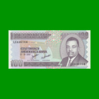 BILLETE DE BURUNDI 100 FRANCOS, PICK 37f, AÑO 2007 ESTADO SIN CIRCULAR.-