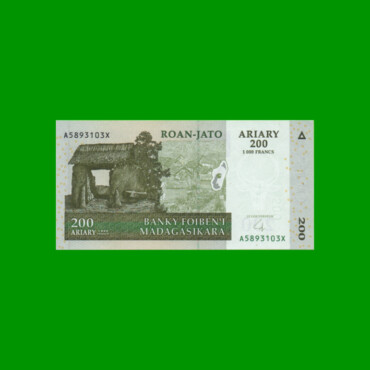 BILLETE DE MADAGASCAR 200 ARIARY, PICK 87b, AÑO 2004 ESTADO SIN CIRCULAR.-