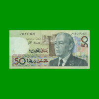 BILLETE DE MARRUECOS 50 DIRHAMS, PICK 64a, AÑO 1987, ESTADO EXCELENTE.-