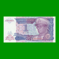 BILLETE DE ZAIRE 1 NUEVO ZAIRE, PICK 52a, AÑO 1993, ESTADO EXCELENTE+ .-