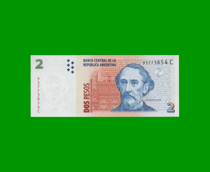 PESOS CONVERTIBLES 2do DISEÑO $2,00, BOT 3206, AÑO 2000, ESTADO SIN CIRCULAR.-