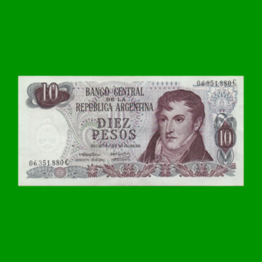 PESOS LEY 18.188 $10,00, BOT 2350, AÑO 1973, ESTADO EXCELENTE.-