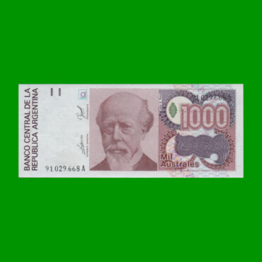 BILLETE DE AUSTRALES, 1.000 AUSTRALES,  BOT 2855, AÑO 1989, ESTADO SIN CIRCULAR.-