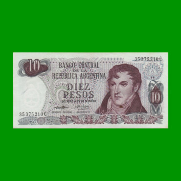 PESOS LEY 18.188 $10,00, BOT 2351, AÑO 1974, ESTADO EXCELENTE+ .-