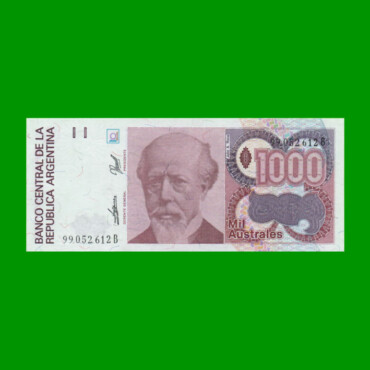 BILLETE DE AUSTRALES, 1.000 AUSTRALES, BOT 2859, AÑO 1990, ESTADO SIN CIRCULAR.-