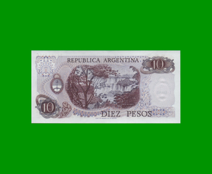 PESOS LEY 18.188 $10,00, BOT 2351, AÑO 1974, ESTADO SIN CIRCULAR.- - Imagen 2