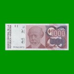 BILLETE DE AUSTRALES, 1.000 AUSTRALES, BOT 2861, AÑO 1990, ESTADO SIN CIRCULAR.-