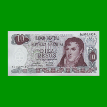 PESOS LEY 18.188 $10,00, BOT 2351a, AÑO 1974, ESTADO EXCELENTE+ .-