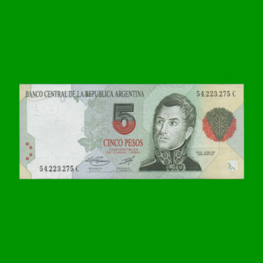 PESOS CONVERTIBLES 1er DISEÑO $5,00, BOT 3035, AÑO 1997, ESTADO EXCELENTE.-