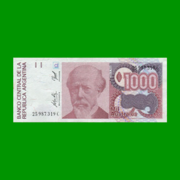 BILLETE DE AUSTRALES, 1.000 AUSTRALES,  BOT 2862, AÑO 1991, ESTADO EXCELENTE.-
