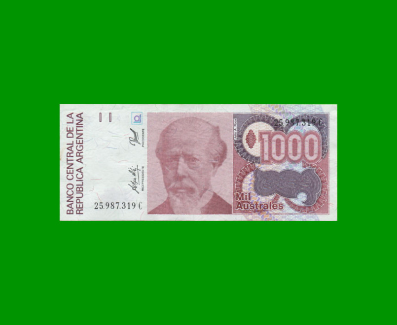 BILLETE DE AUSTRALES, 1.000 AUSTRALES,  BOT 2862, AÑO 1991, ESTADO EXCELENTE.-