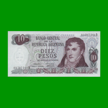 PESOS LEY 18.188 $10,00, BOT 2352, AÑO 1974, ESTADO SIN CIRCULAR.-