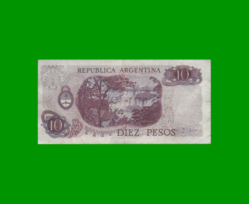 PESOS LEY 18.188 $10,00, BOT 2354, AÑO 1974, ESTADO MUY BUENO- .- - Imagen 2