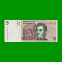 PESOS CONVERTIBLES 2do DISEÑO $5,00, BOT 3322, AÑO 2008, ESTADO EXCELENTE+.-