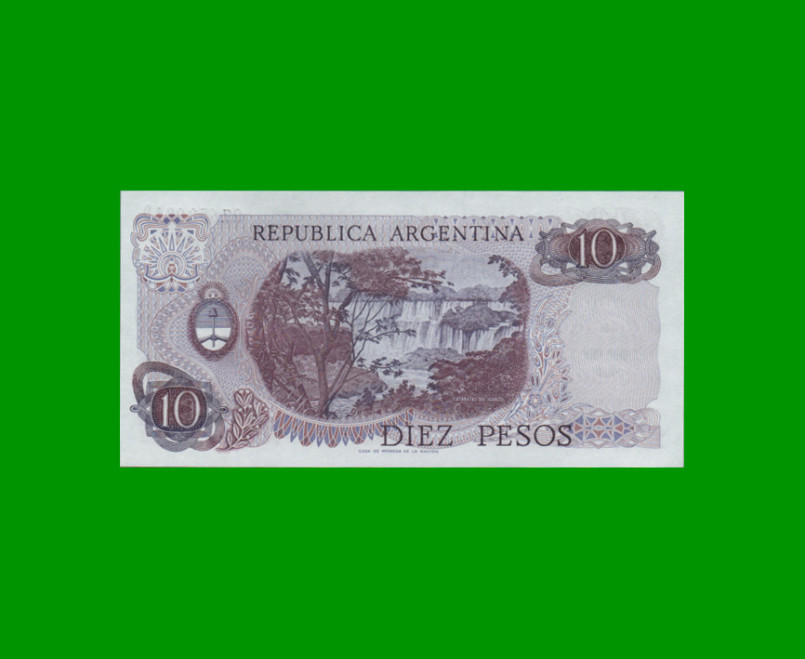 PESOS LEY 18.188 $10,00, BOT 2354, AÑO 1974, ESTADO SIN CIRCULAR.- - Imagen 2