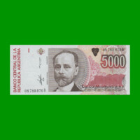BILLETE DE AUSTRALES, 5.000 AUSTRALES, BOT 2866, AÑO 1989, ESTADO SIN CIRCULAR.-