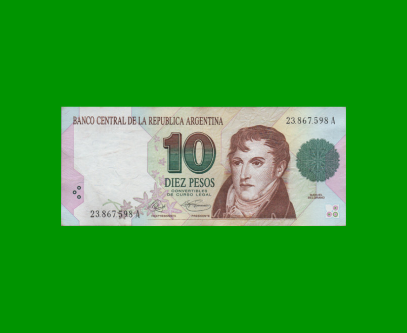 PESOS CONVERTIBLES 1er DISEÑO $10,00, BOT 3037, AÑO 1992, ESTADO EXCELENTE.-