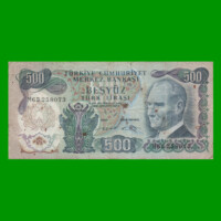 BILLETE DE TURQUIA 500 LIRAS, PICK 190d, AÑO L. 1970 (1971), ESTADO BUENO.-
