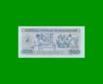 BILLETE DE MOZAMBIQUE 500 METICAIS, PICK 131b, AÑO 1986 ESTADO SIN CIRCULAR.- - Imagen 2