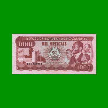 BILLETE DE MOZAMBIQUE 1.000 METICAIS, PICK 132b, AÑO 1986 ESTADO SIN CIRCULAR.-