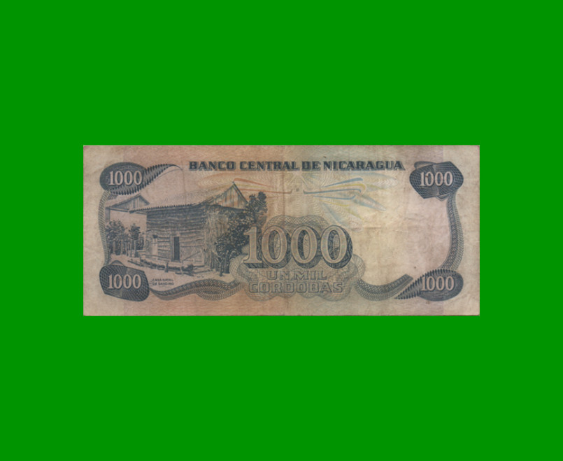 BILLETE DE NICARAGUA 1.000 CORDOBAS, PICK 139, ESTADO BUENO+.- - Imagen 2