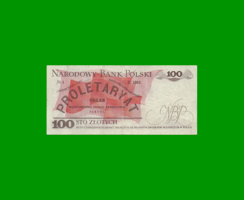 BILLETE DE POLONIA 100 ZLOTYCH, PICK 143a, AÑO 1975, ESTADO MUY BUENO.- - Imagen 2