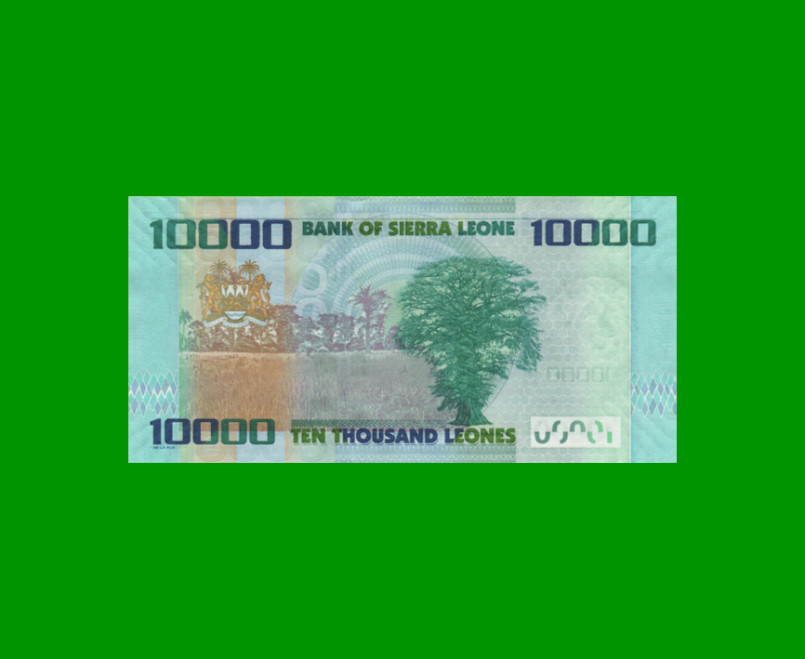 BILLETE DE SIERRA LEONA 10.000 LEONES, PICK 33a, AÑO 2010 ESTADO SIN CIRCULAR.- - Imagen 2