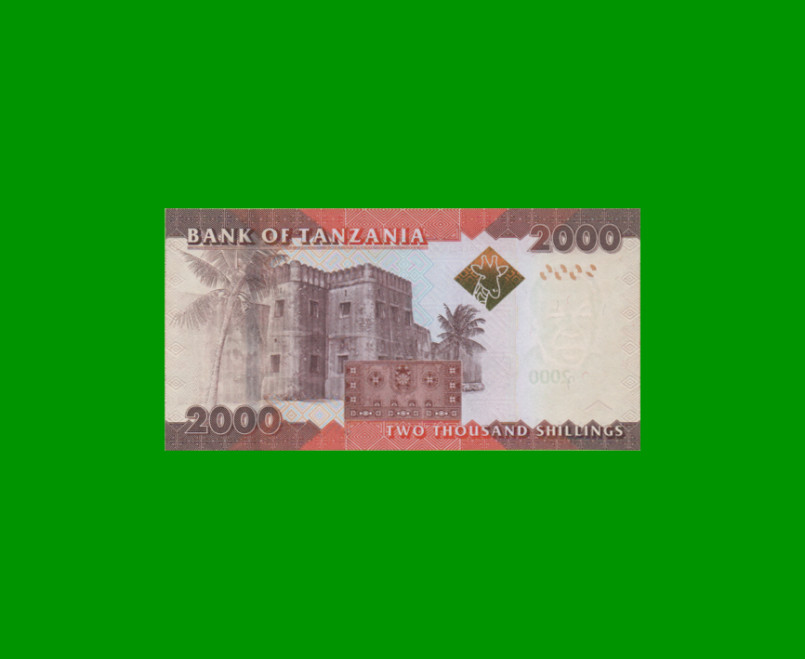 BILLETE DE TANZANIA 2.000 SHILLINGS, PICK 42, AÑO 2010 ESTADO SIN CIRCULAR.- - Imagen 2