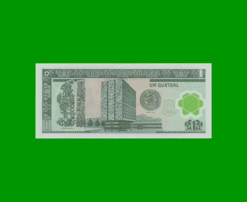 BILLETE DE GUATEMALA 1 QUETZAL, POLYMERO PICK 109, AÑO 2006 ESTADO SIN CIRCULAR.- - Imagen 2