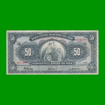 BILLETE DE PERU 50 SOLES, PICK 85a, AÑO 1963, ESTADO MUY BUENO.-