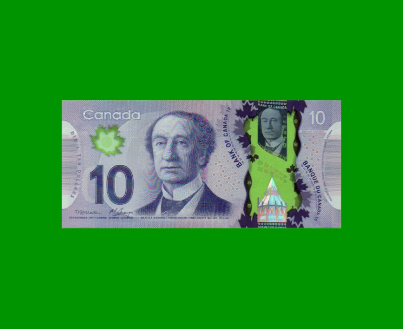 BILLETE DE CANADA 10 DOLARES POLYMERO PICK 107a, AÑO 2013, ESTADO SIN CIRCULAR.-