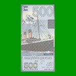 BILLETE DE ISLAS SEBALDES O SEBALDINAS (ISLAS JASON) 500 AUSTRALES FANTASIA (POLYMERO) ESTADO SIN CIRCULAR.-
