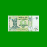 BILLETE DE MOLDAVIA 20 LEI, PICK 13j, AÑO 2013 ESTADO SIN CIRCULAR.-