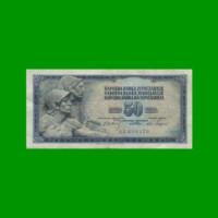 BILLETE DE YUGOSLAVIA 50 DINARA, PICK 83, AÑO 1968 ESTADO MUY BUENO+.-