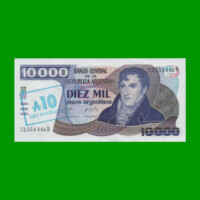PESOS ARGENTINOS $10.000,00 RESELLADO A 10 AUSTRALES, BOT 2709, AÑO 1985, ESTADO SIN CIRCULAR.-