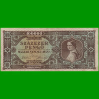 BILLETE DE HUNGRIA 100.000 PENGO, PICK 121, AÑO 1945 ESTADO MUY BUENO- .-