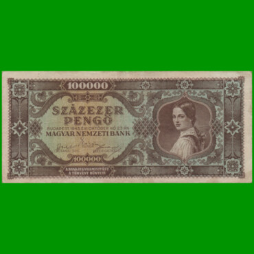 BILLETE DE HUNGRIA 100.000 PENGO, PICK 121, AÑO 1945 ESTADO MUY BUENO- .-