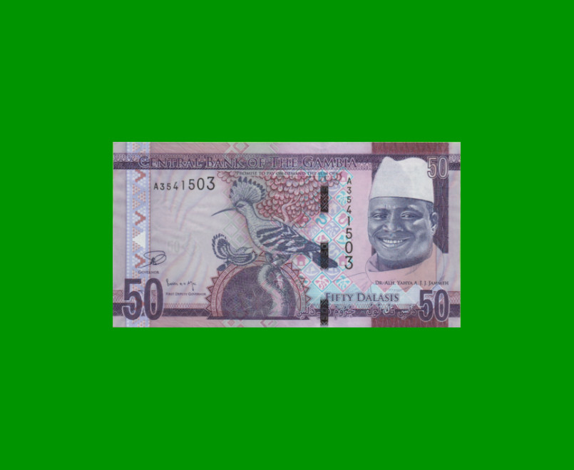 BILLETE DE GAMBIA 50 DALASIS, PICK 34, AÑO 2015 ESTADO SIN CIRCULAR.-