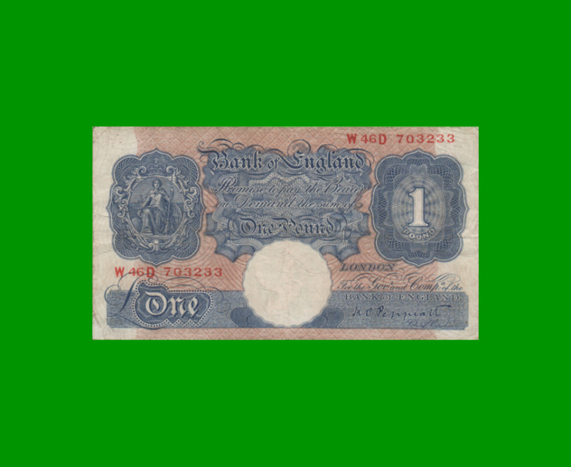 BILLETE DE INGLATERRA (GRAN BRETAÑA) 1 LIBRA, PICK 367, ESTADO BUENO+.-