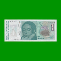 BILLETE DE AUSTRALES, 1 AUSTRAL, BOT 2805, AÑO 1986, ESTADO SIN CIRCULAR.-