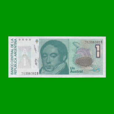 BILLETE DE AUSTRALES, 1 AUSTRAL, BOT 2805, AÑO 1986, ESTADO SIN CIRCULAR.-