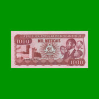 BILLETE DE MOZAMBIQUE 1.000 METICAIS, PICK 132c, AÑO 1989 ESTADO SIN CIRCULAR.-