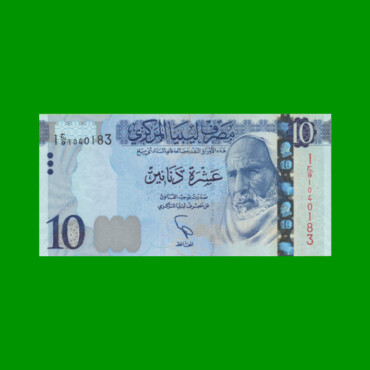 BILLETE DE LIBYA 10 DINAR, PICK 82, AÑO 2015 ESTADO SIN CIRCULAR.-