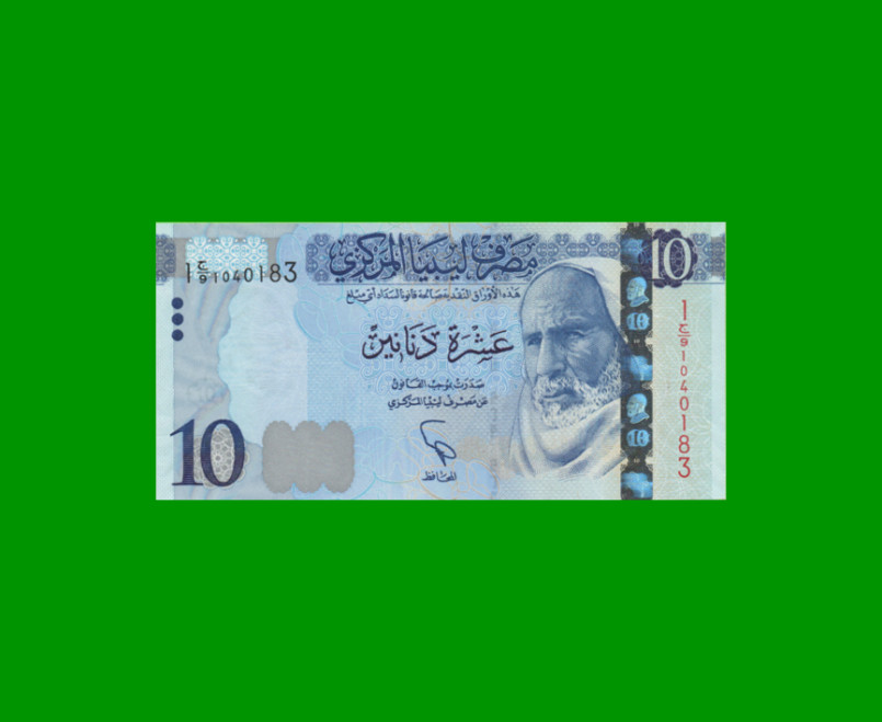 BILLETE DE LIBYA 10 DINAR, PICK 82, AÑO 2015 ESTADO SIN CIRCULAR.-