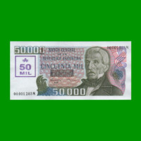 AUSTRALES TRANSITORIOS $50.000,00, BOT 2884, AÑO 1989, ESTADO SIN CIRCULAR, (Numero Bajo).-