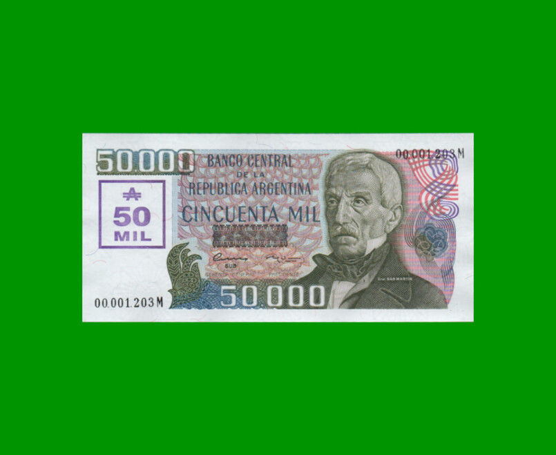 AUSTRALES TRANSITORIOS $50.000,00, BOT 2884, AÑO 1989, ESTADO SIN CIRCULAR, (Numero Bajo).-
