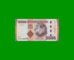 BILLETE DE TANZANIA 2.000 SHILLINGS, PICK 42, AÑO 2010 ESTADO SIN CIRCULAR.-