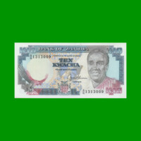BILLETE DE ZAMBIA 10 KWACHA, PICK 31b, AÑO 1989/1991, ESTADO SIN CIRCULAR.-