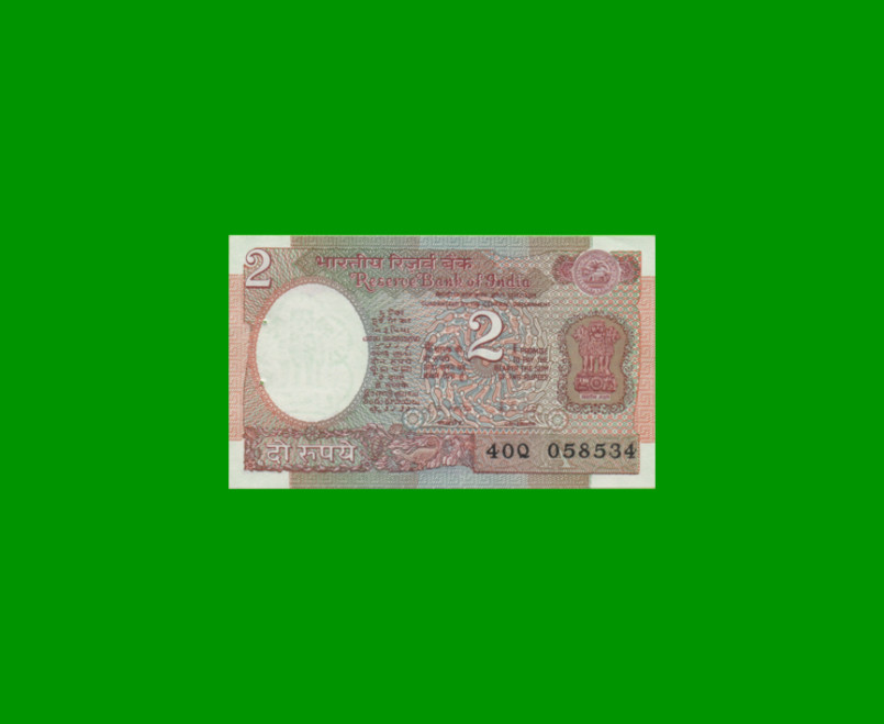 BILLETE DE INDIA 2 RUPIAS, PICK 79k, ESTADO SIN CIRCULAR.-